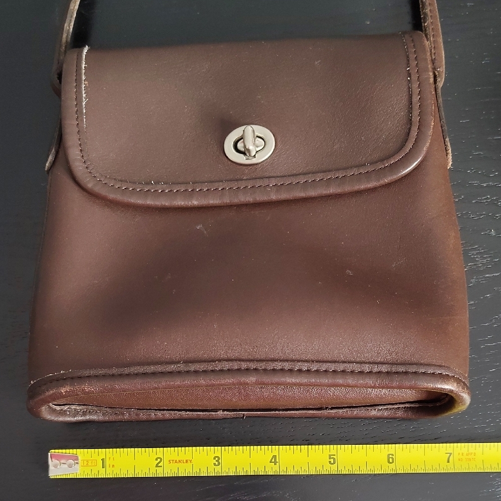 Vintage Coach 9049 Tango Leather Bag Mahogany Nickel Hardware Crossbody - Picture 13 of 15